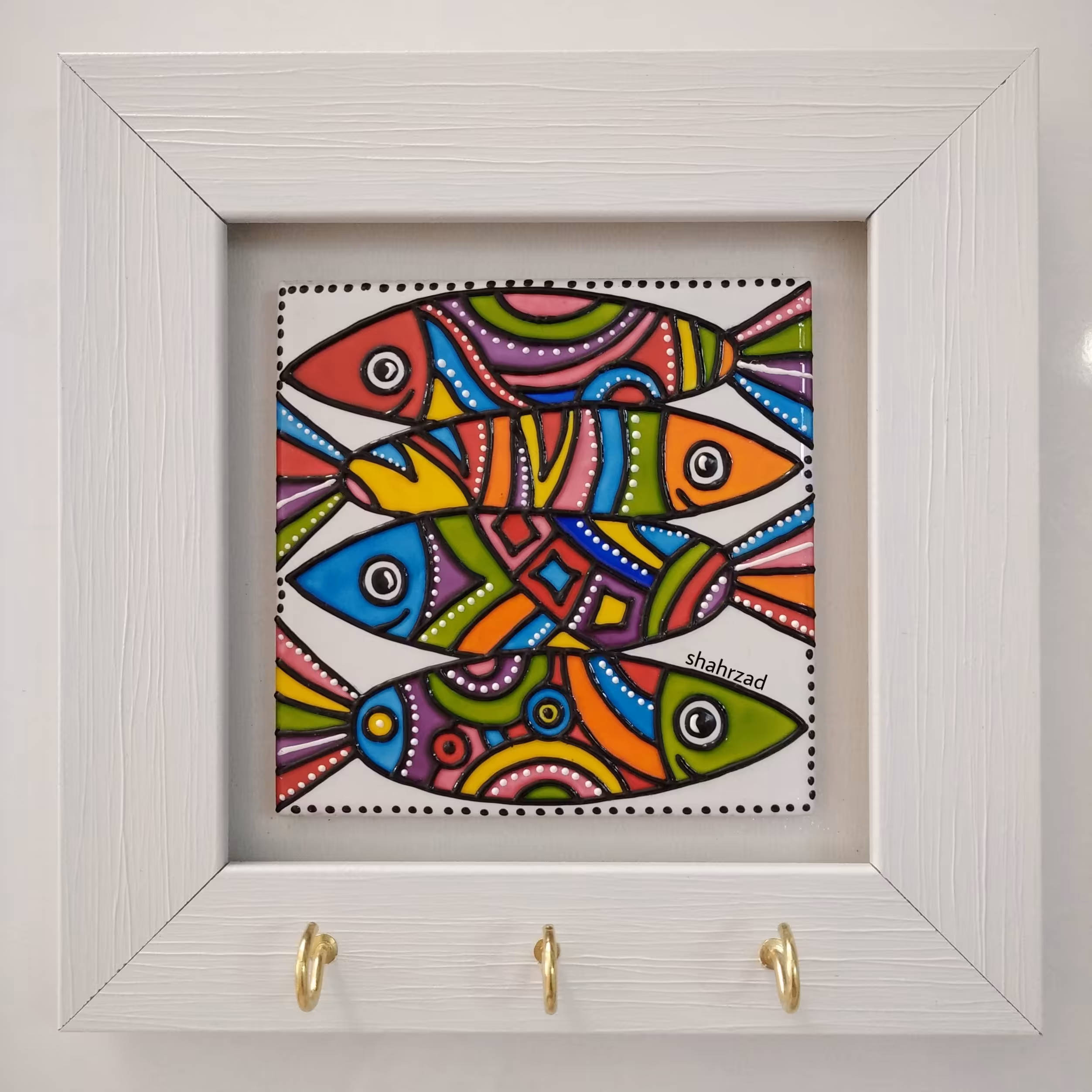 جاکلیدی کاشی ویترای طرح ماهی