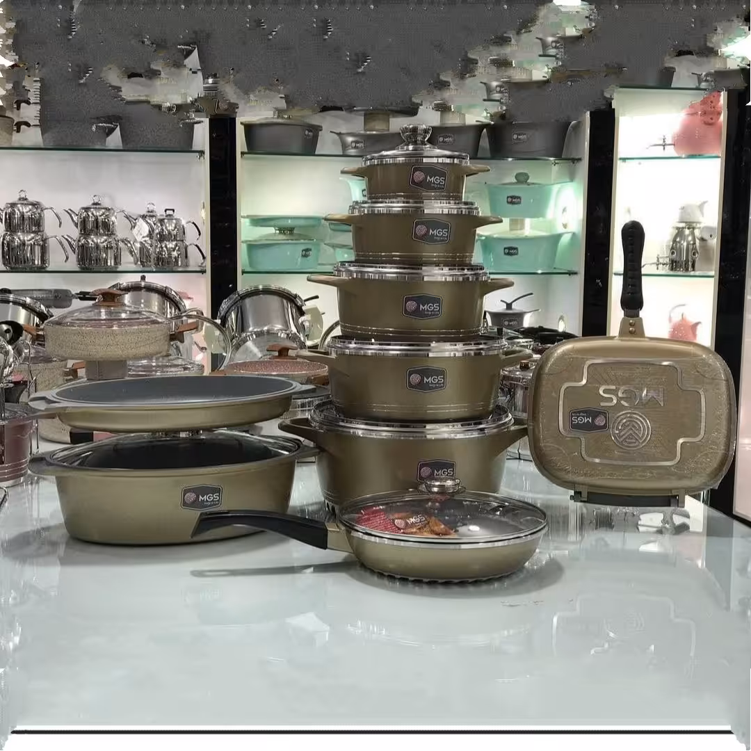 سرویس قابلمه 20 پارچه کف رینگی MGS طلایی مدل IC2213