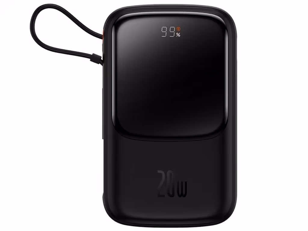 پاوربانک شارژر سریع 20 وات 10000 به همراه کابل تایپ‌سی 0.5 متری 10000 بیسوس Baseus Qpow Pro Fast Charge Power Bank PPQD020001