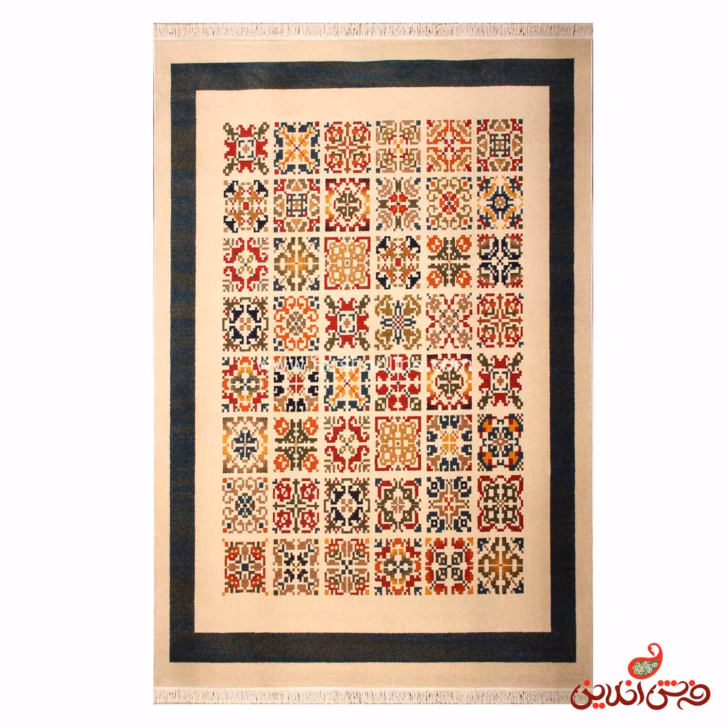 فرش ساوین کد 7753 کرم