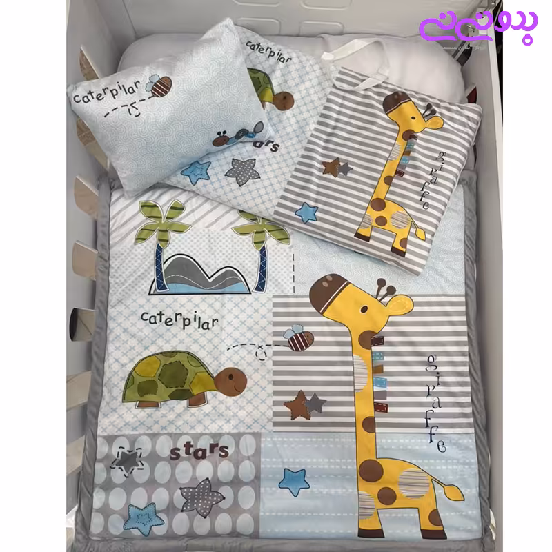 ست سه تیکه تشک مسافرتی نوزاد طرح زرافه | سیسمونی بدو نی نی