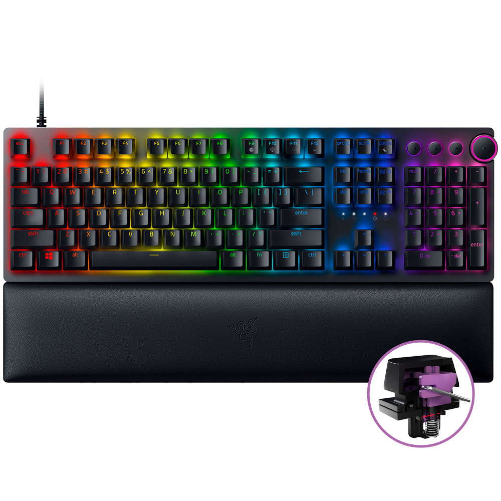 کیبورد گیمینگ ریزر مدل HUNTSMAN V2 PURPLE SWITCH