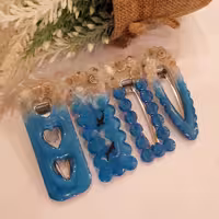 گیره رزینی طرح دریا با گیره استیل ابری دستساز خانگی 