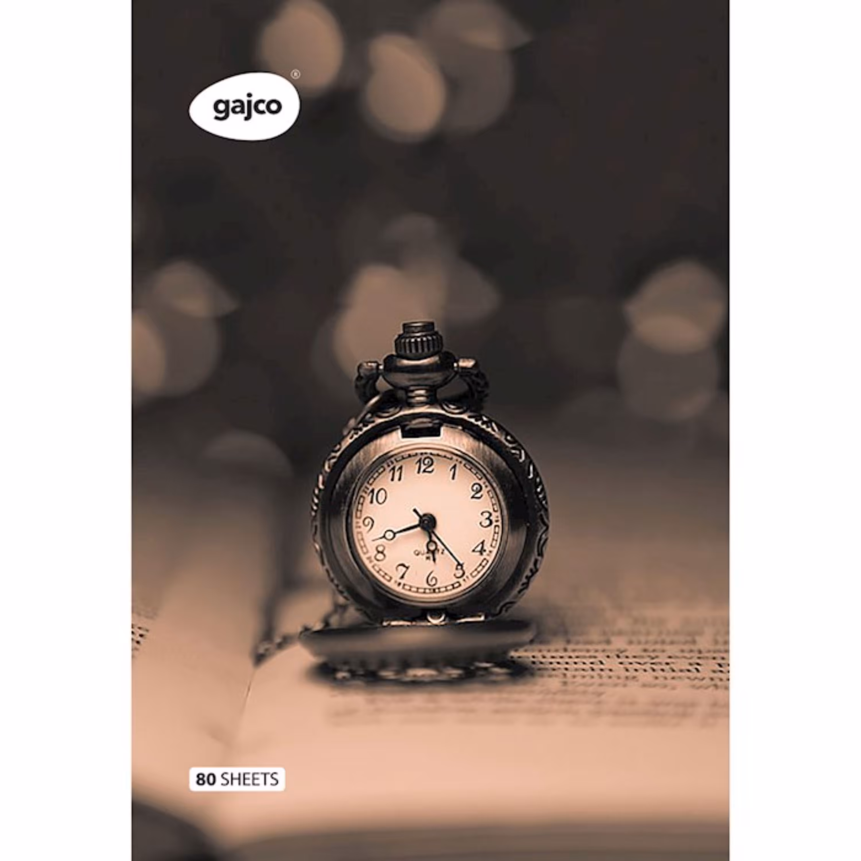 دفتر شکلاتی 80 برگ گاجکو طرح ساعت جیبی 