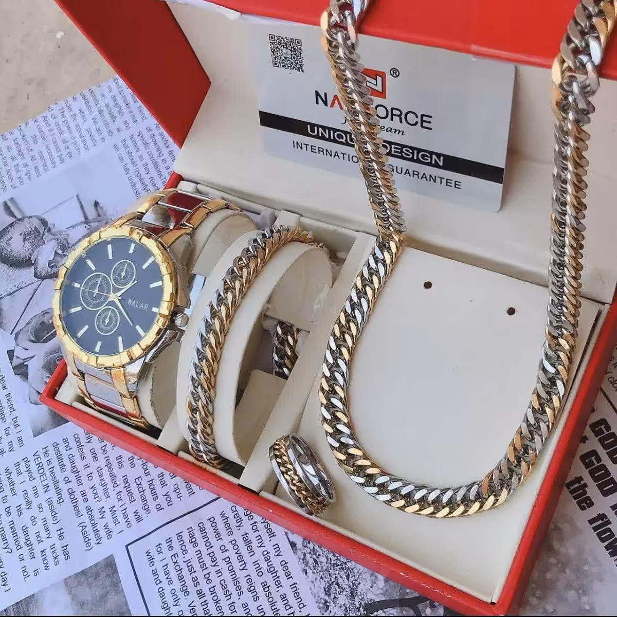 ست لوکس ساعت مردانه تایوانی استیل 