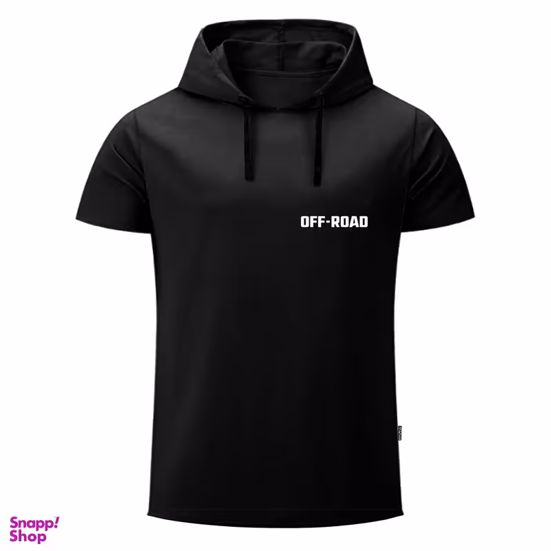 تیشرت کلاه دار  آستین کوتاه مردانه به رسم مدل آفرود 1237