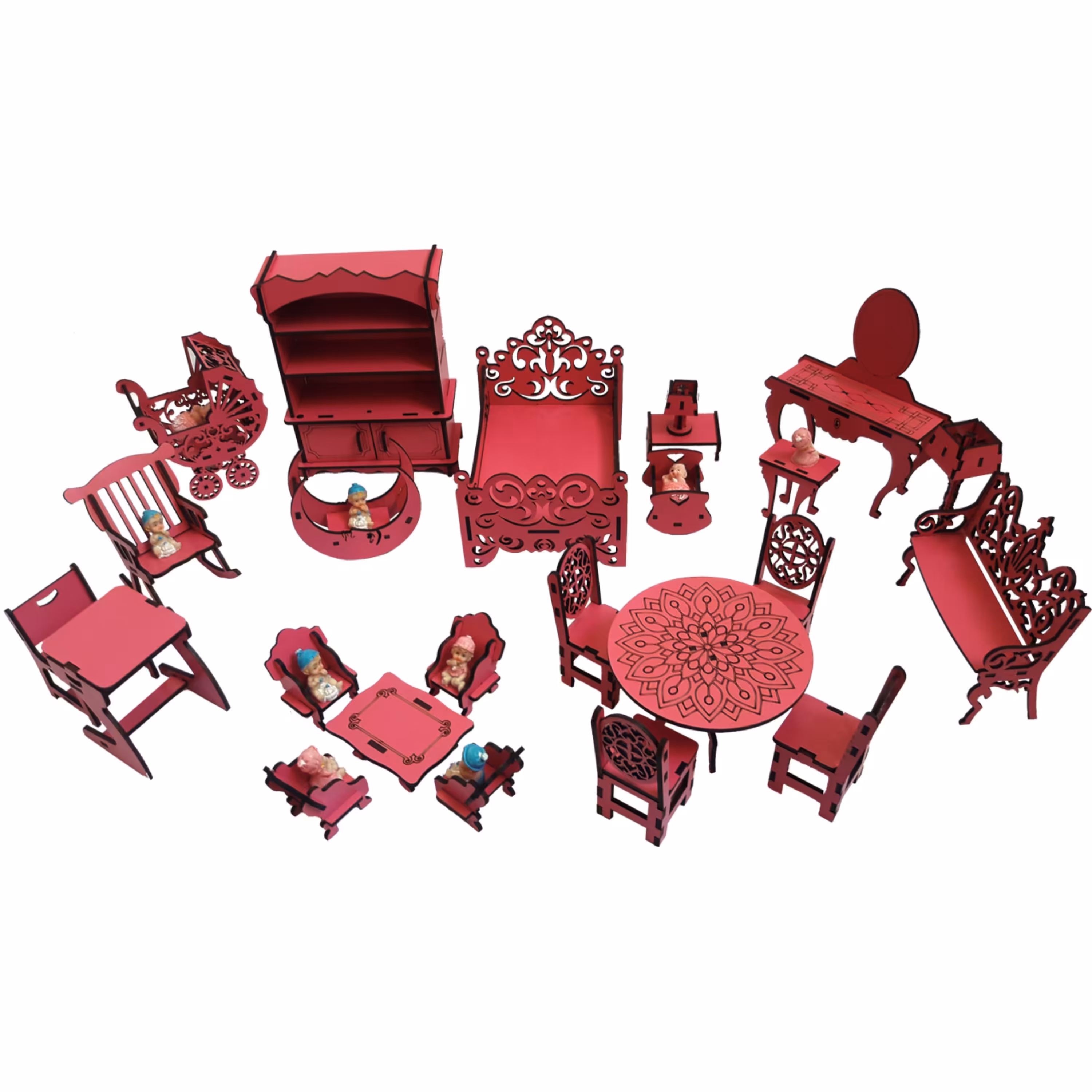 ماکت دکوری چوبی طرح لوازم خانگی 33 پارچه