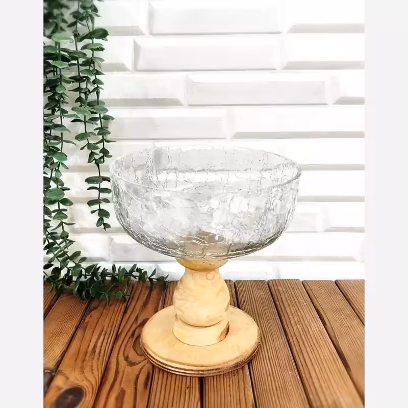 اجیل خوری پایه خراطی   ارتفاع 26  قطر 22  ابگز سفید و شامپاینی