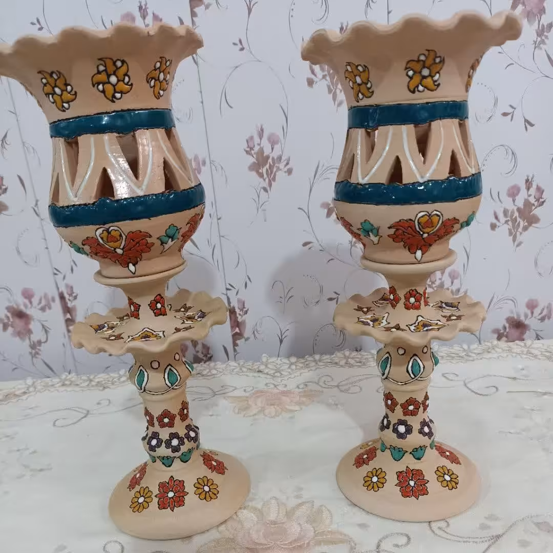 جا شمعی مینا کاری 30سانتی(2عددی)