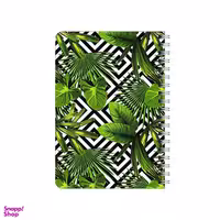 دفترچه یادداشت 80 برگ بامبیلیپ مدل چوبی طرح گیاه سرخس و اشکال هندسی کد 8501680