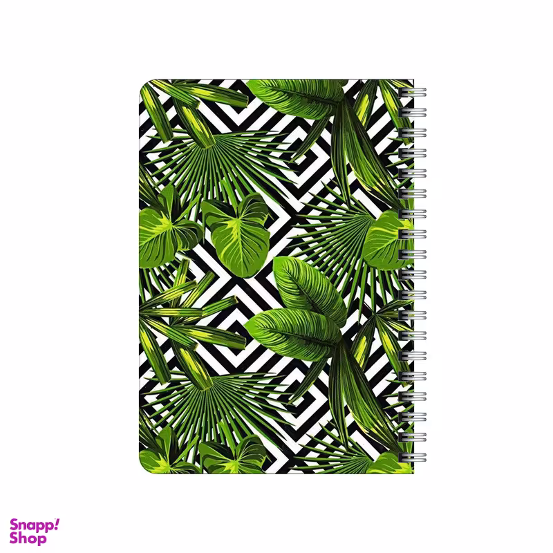 دفترچه یادداشت 80 برگ بامبیلیپ مدل چوبی طرح گیاه سرخس و اشکال هندسی کد 8501680