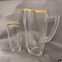 پارچ لیوان ونا لب طلا