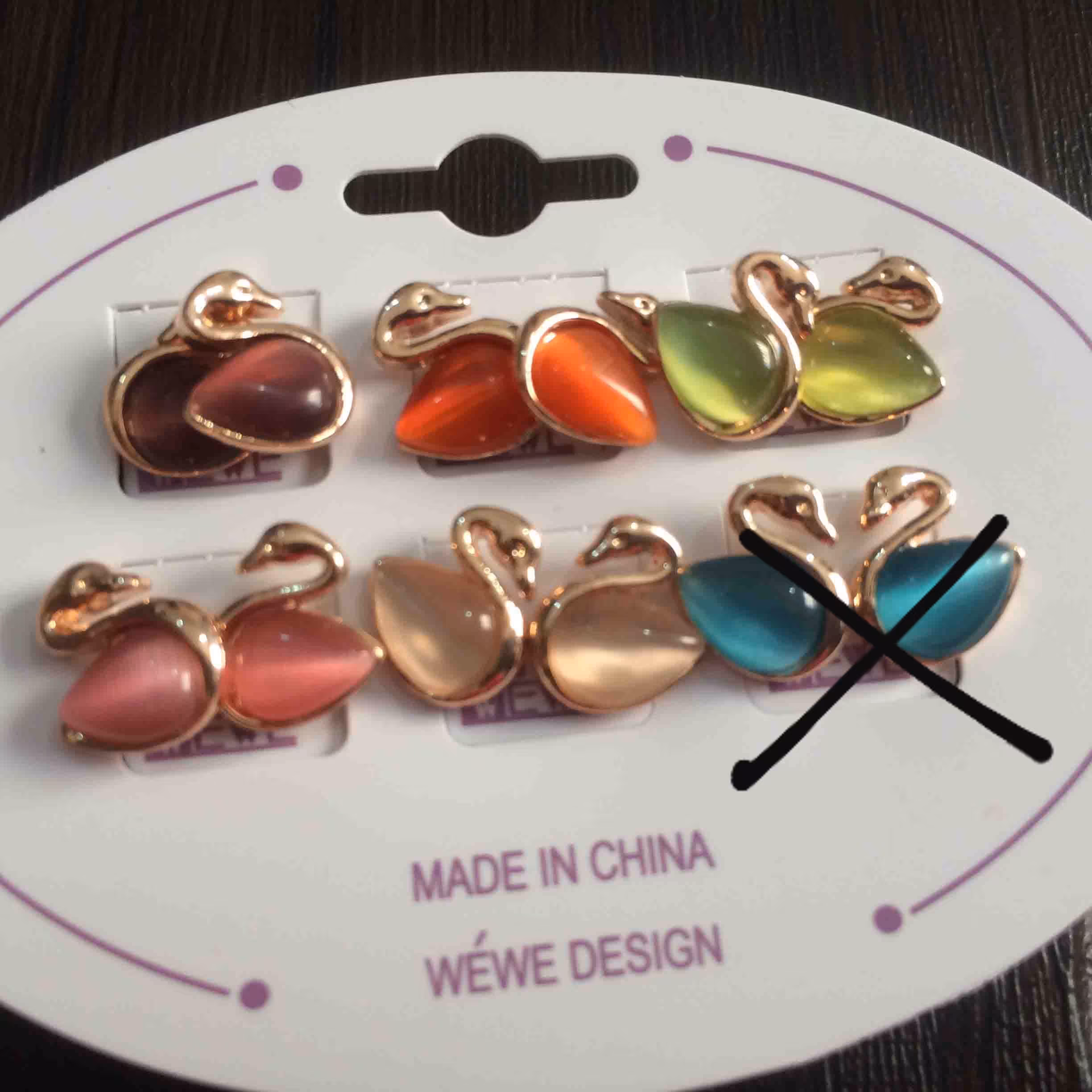 یک جفت گوشواره طرح قو 