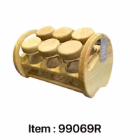 ادویه 6 عددی مستعطیل کج دسته گرد چوب رابروود