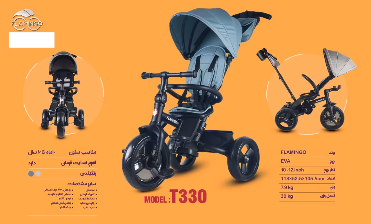 سه چرخه flamingo فلامینگو مدل t300 چرخ evo