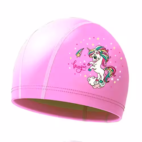 کلاه شنا بچگانه صورتی طرح تک شاخ