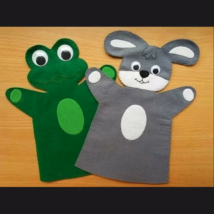 ست عروسک نمایشی دستکشی،دستدوز نمدی