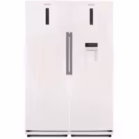 یخچال فریزر دو قلو رنزو مدل 6020 استیل یخساز اتومات87114