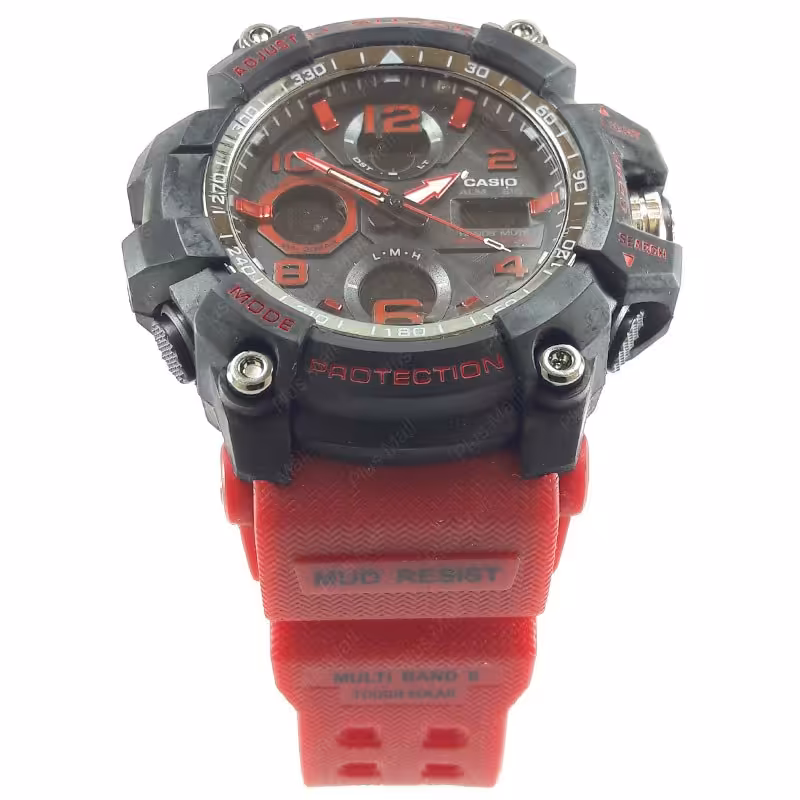 ساعت کاسیو جی شاک قرمز مشکی دو زمانه کد G Shock Red 037