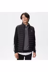 کاپشن مشکی مردانه جلیقه یقه ایستاده اورجینال Lacoste