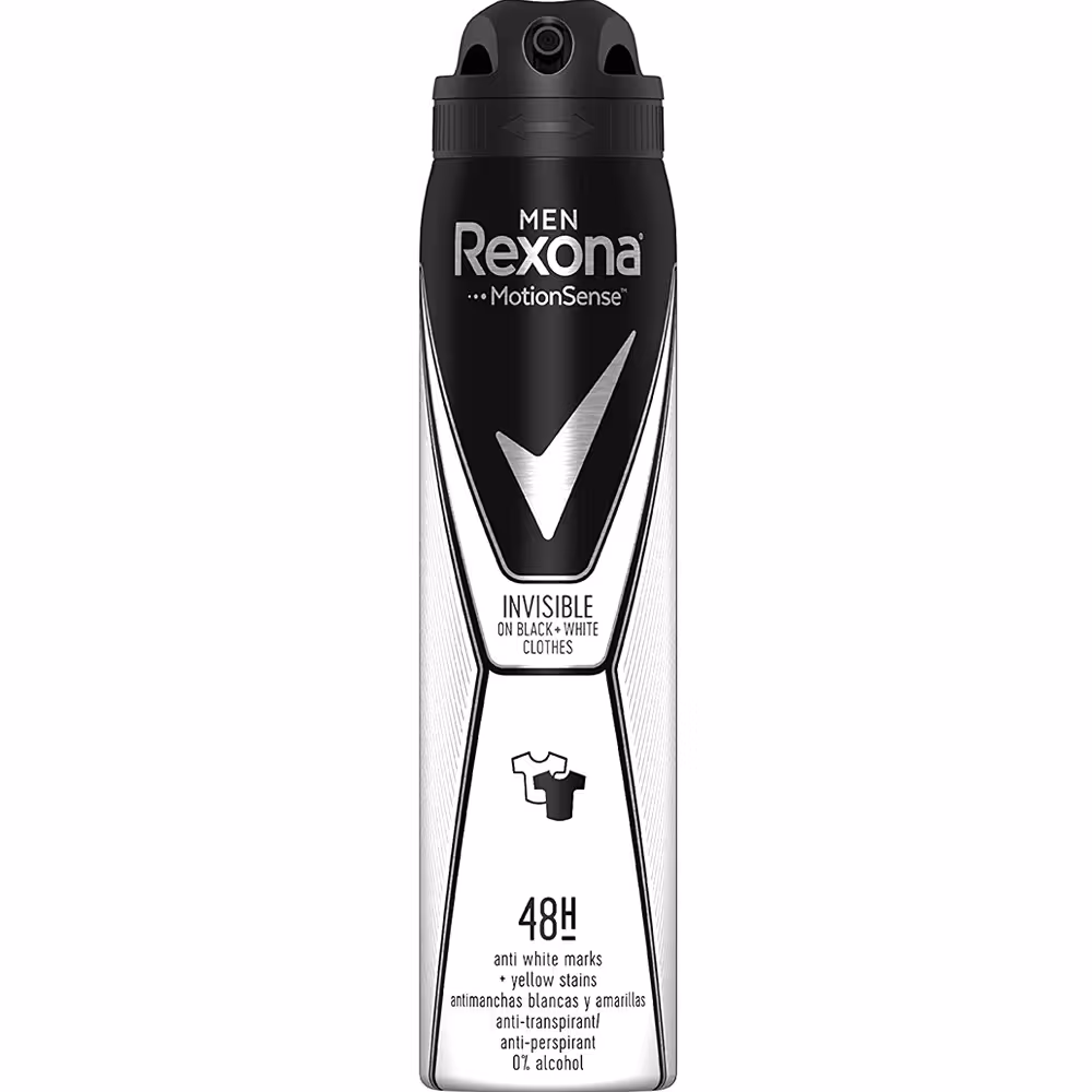 
اسپری مردانه اینویزیبل بلک اند وایت  Rexona ا Rexona Invisible Black  White Anti Perspirant Spray For Men 


