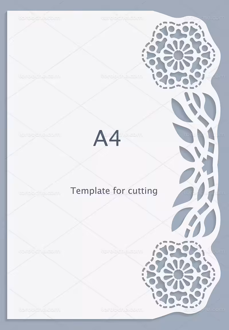 وکتور برش لیزر کارت دعوت A4 | گرافیک با طعم تربچه