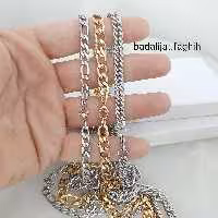 زنجیر فیگارو مردانه استیل بسیار با کیفیت و آبکاری طلا شده و کاملا رنگ ثابت 