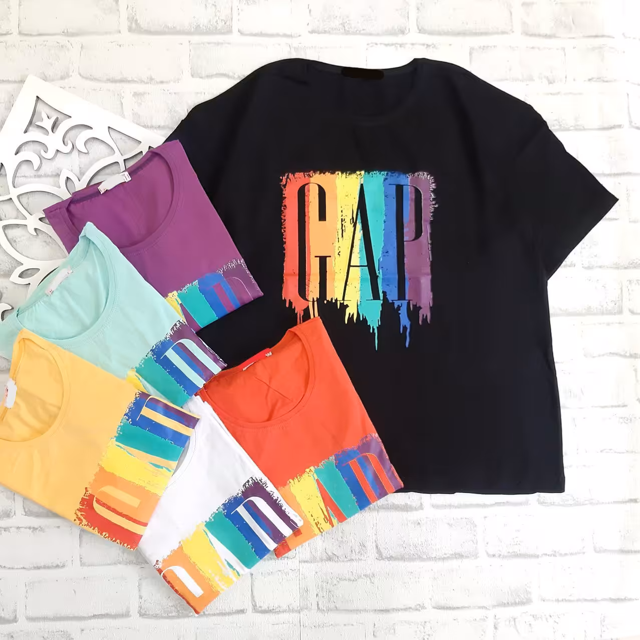 تک تیشرت قواره دار GAP دخترانه و پسرانه 15 سال به بالا و بزرگسال کد 549n