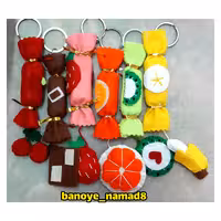 جاکلیدی میوه نمدی پک 6 عددی 17cm توت ، گیلاس، کیوی، موز،شکلات، پرتقال ویژه کودک 