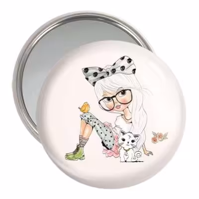 آینه جیبی خندالو مدل دختر کد 5509