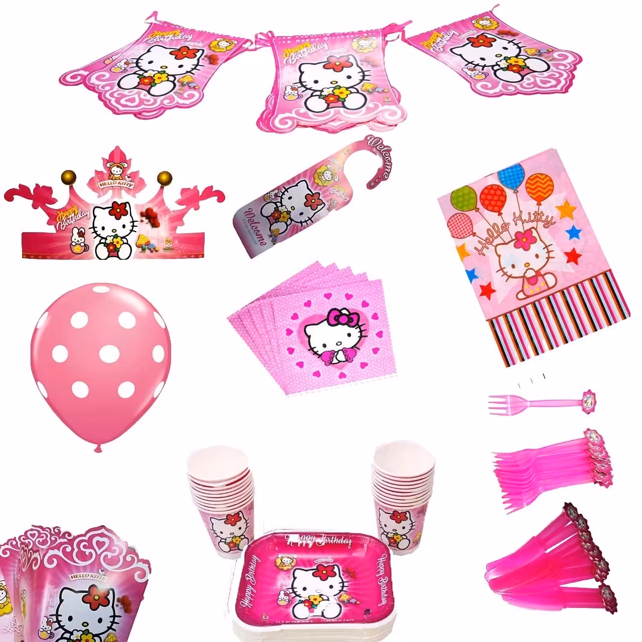 پک جشن تولد مدل kitty مناسب برای 20 نفر
