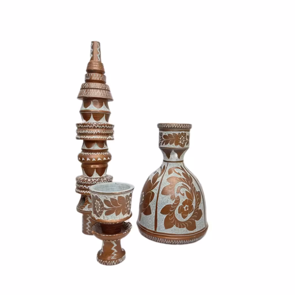 قلیان سنگی قلم زنی شده طرح بته جقه