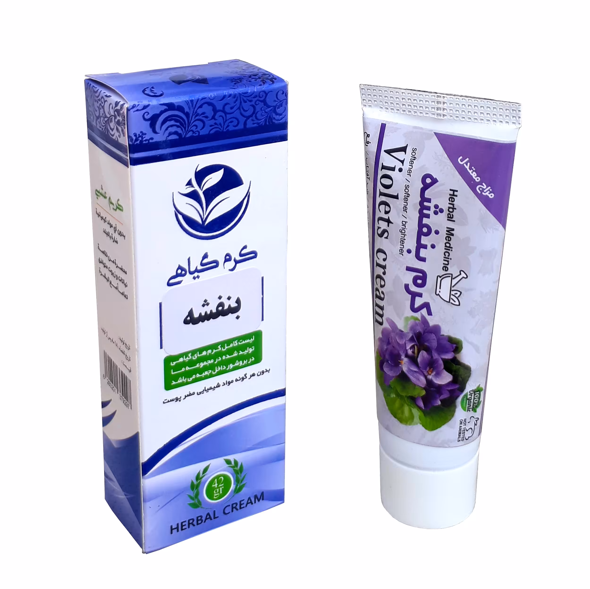 کرم بنفشه تیوپی فدک (دارونامه-نرم کننده و مرطوب کننده)