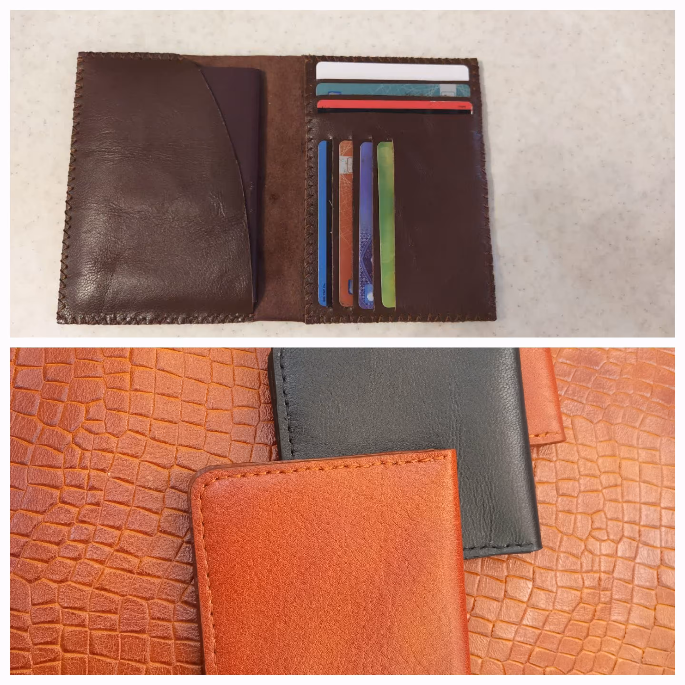 کیف مدارک ماشین چرم طبیعی دست دوز مدل ساده