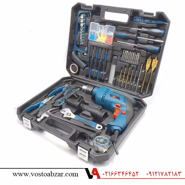 مجموعه دریل چکشی 100 عددی باس مدل BS1308