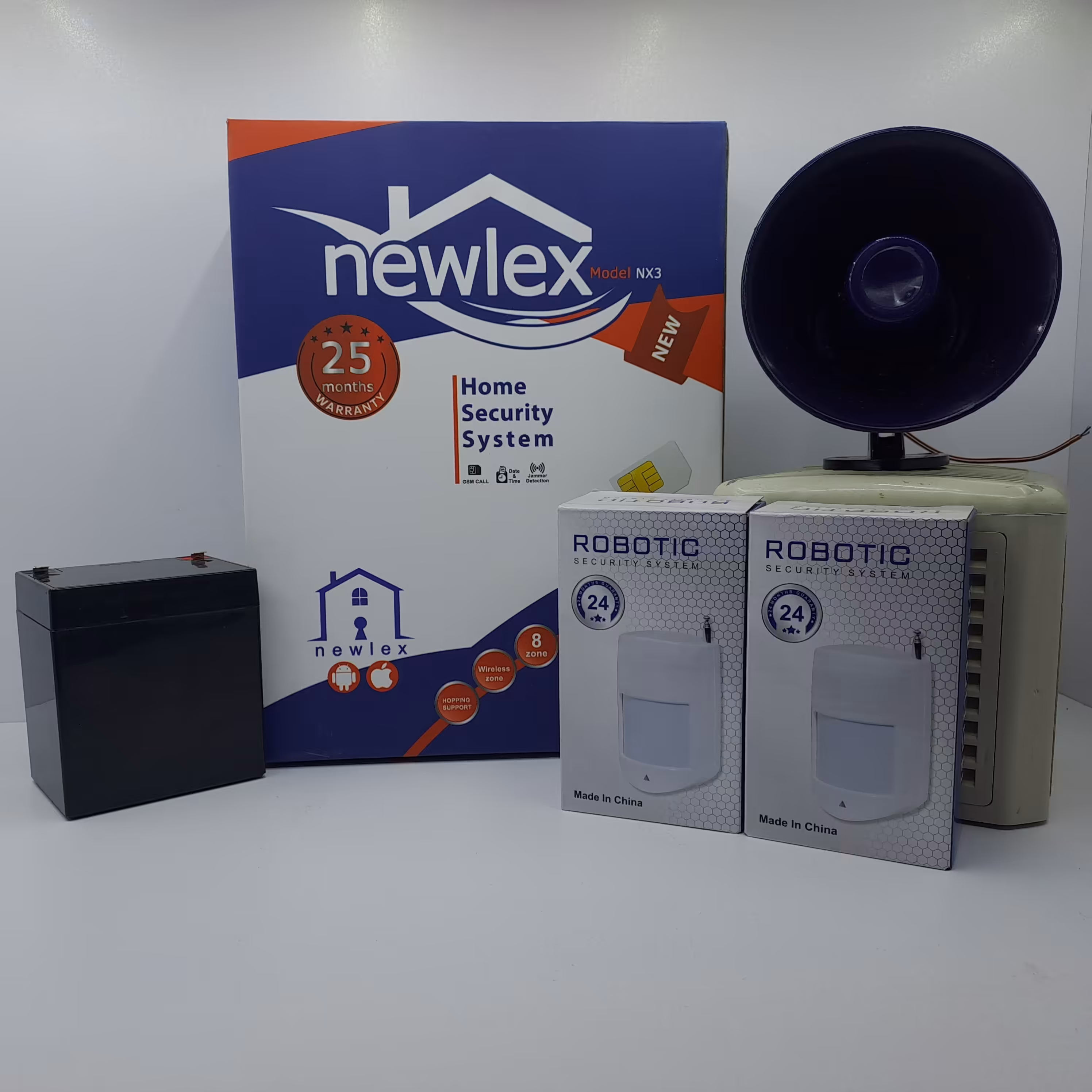 پک دزدگیر  سیم کارتی نیولکس به همراه چشمی دو عدد چشمی بی سیم روبوتیک کد 3010