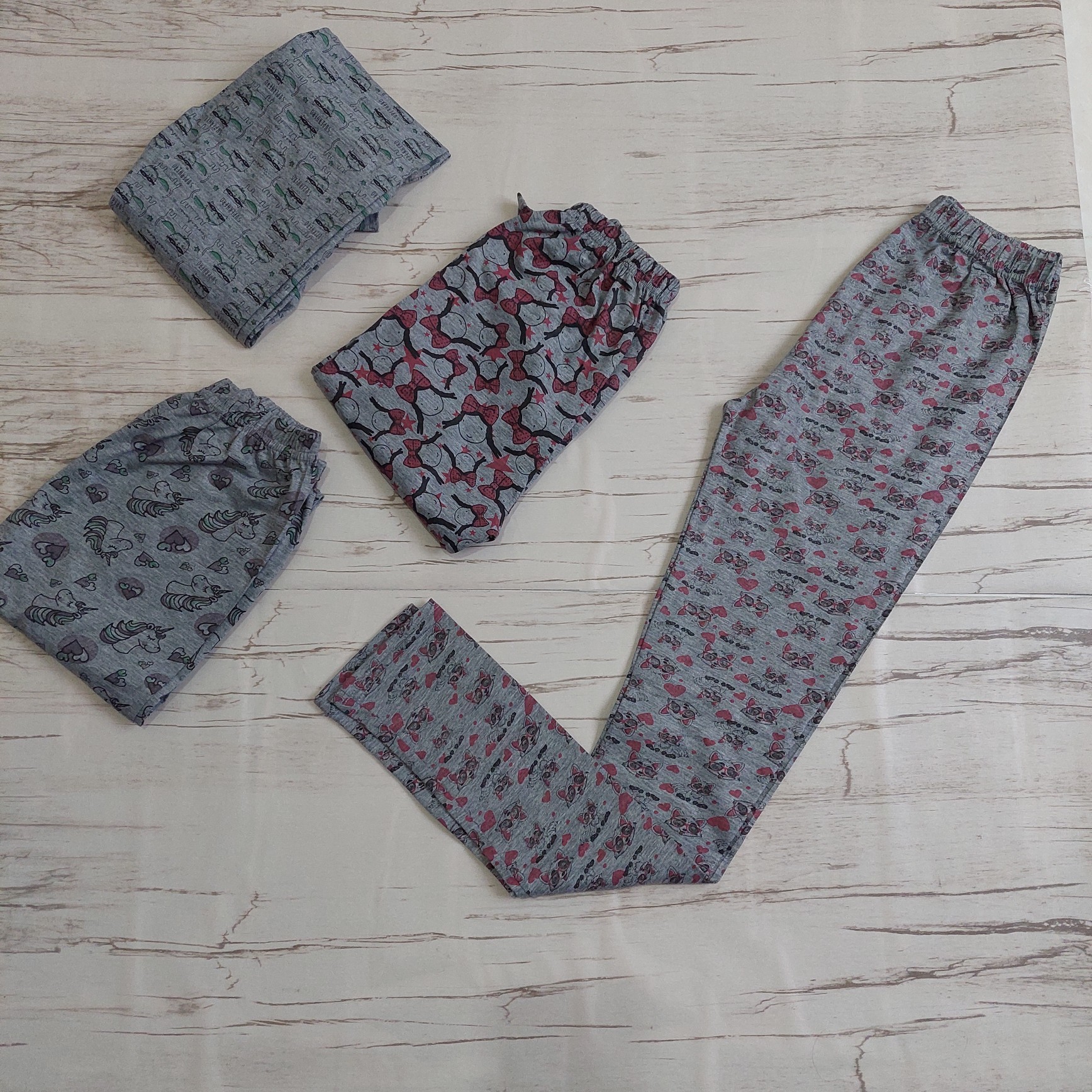 شلوار  نخی ساپورت راحتی دخترانه طرح چاپی(9تا 14 سال)