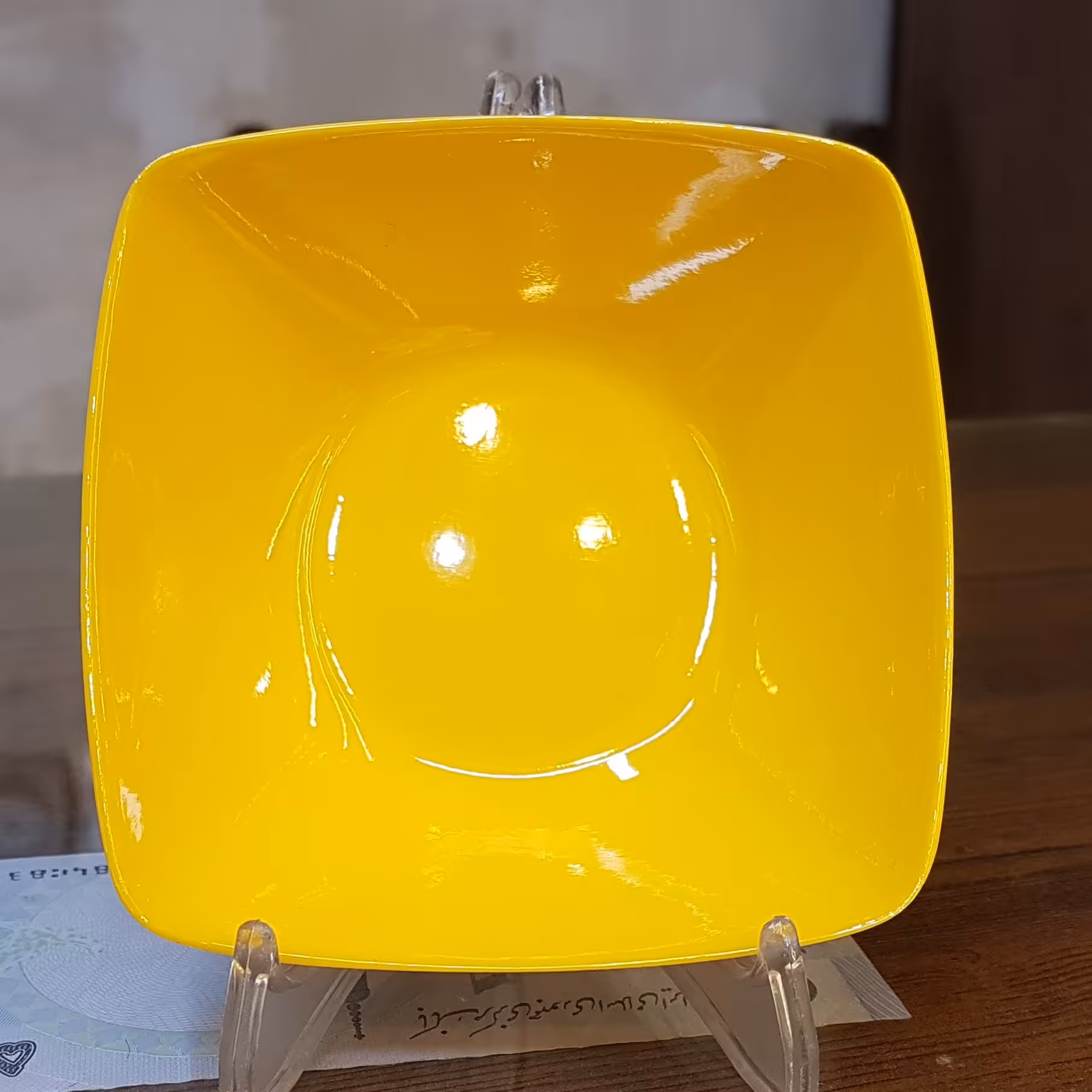 پیاله ترشی خوری چهار گوش کد 827 رنگ زرد ملامین یزد رکسانا 