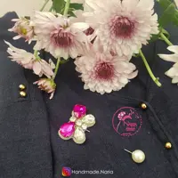 گلسینه جواهردوزی شده سنجاق لبنانی طرح پروانه G04