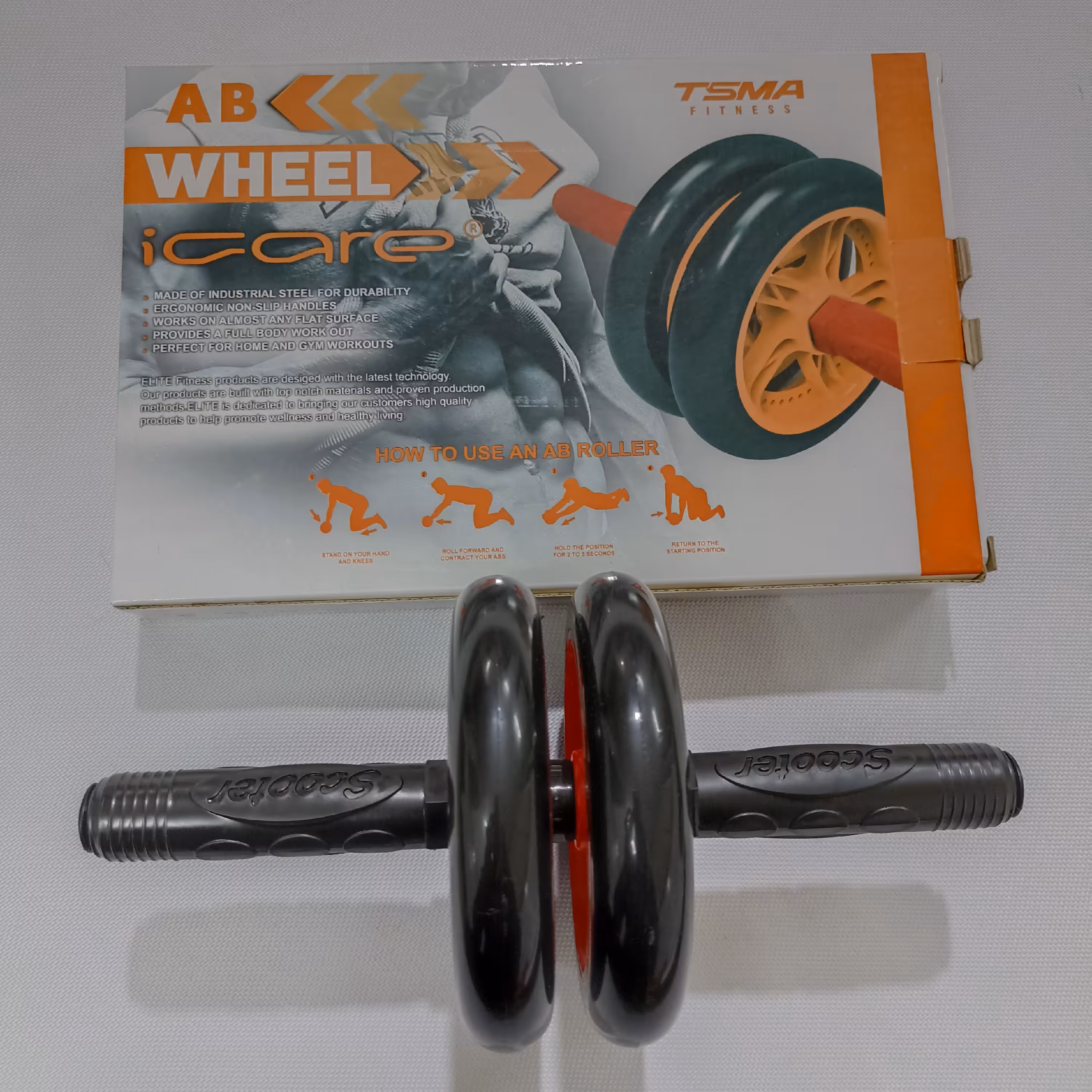 چرخ ورزشی تمرین شکم (مناسب بدنسازی، کراسفیت و رزمی)