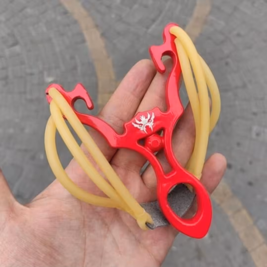 تیرکمان سنگی سه کش  قرمز فلزی و بسیار محکم