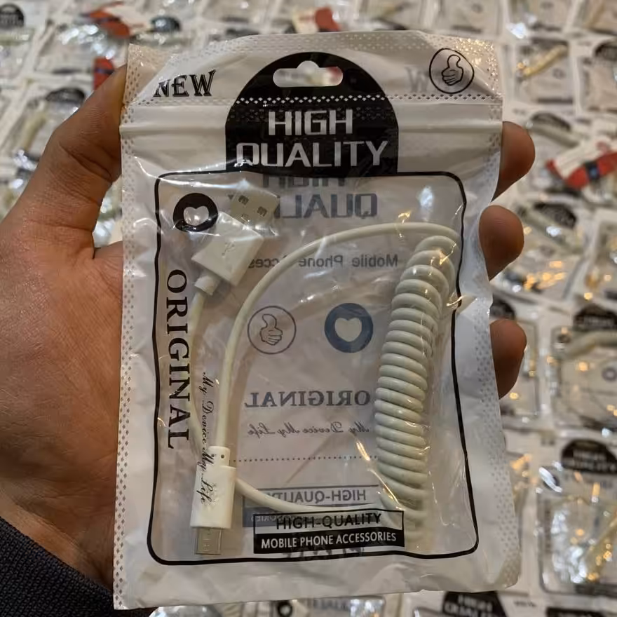 کابل شارژ میکرو فنری پکدار