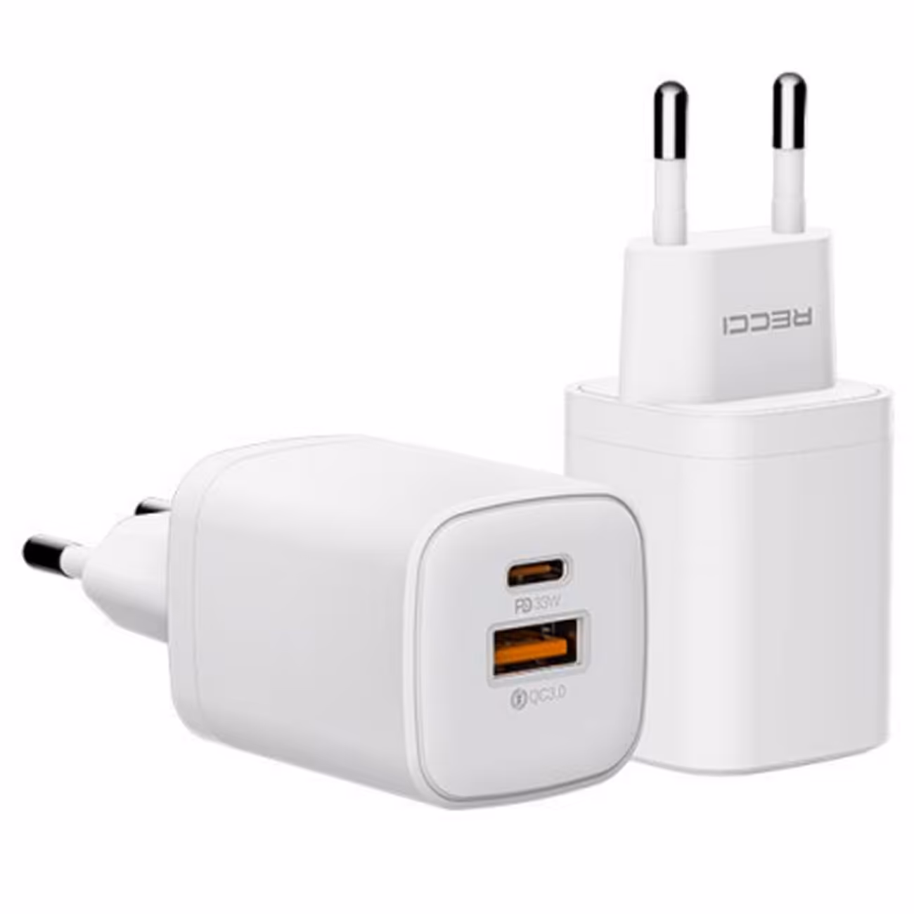 شارژر دیواری تایپ سی و یو اس بی 33 وات رسی RC60E