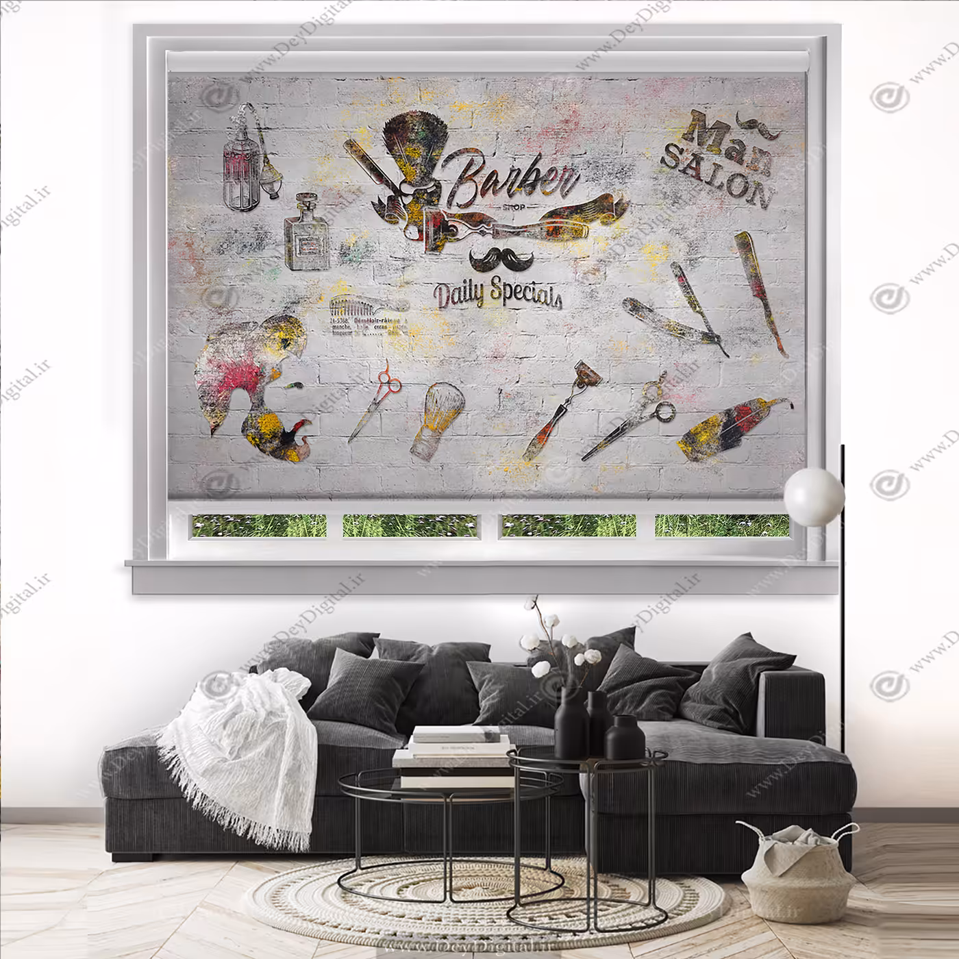 پرده شید رول ارایشگاه مردانه BA-6716