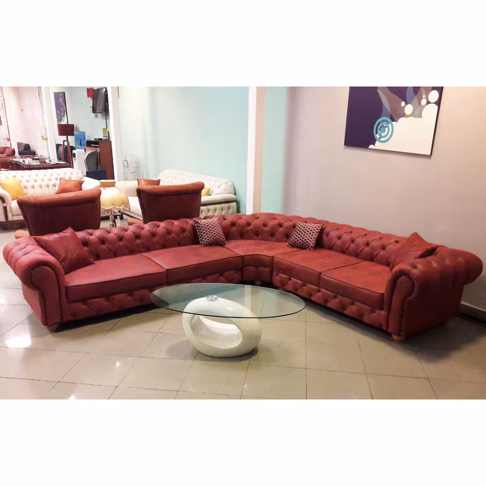 مبل ال چستر چرمی کلاسیک مدل شقایق