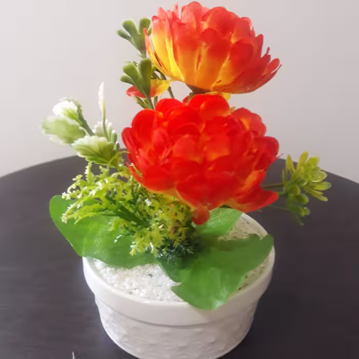 گل و گلدان مینیاتوری 2 گل
