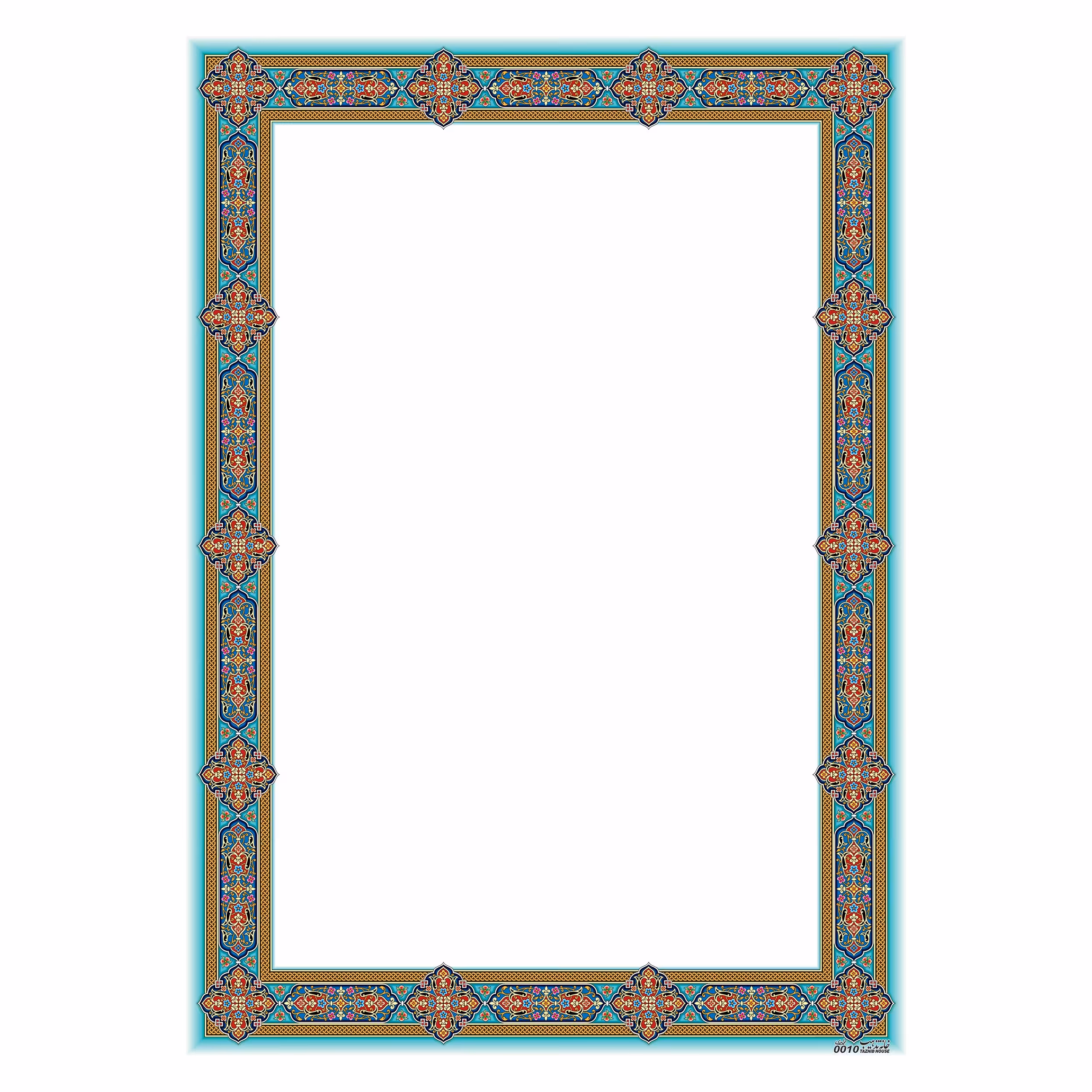 کاغذ تذهیب A4 طرح اسلیمی کد 0010 گلاسه مات20 1 گرمی بسته 20 برگی