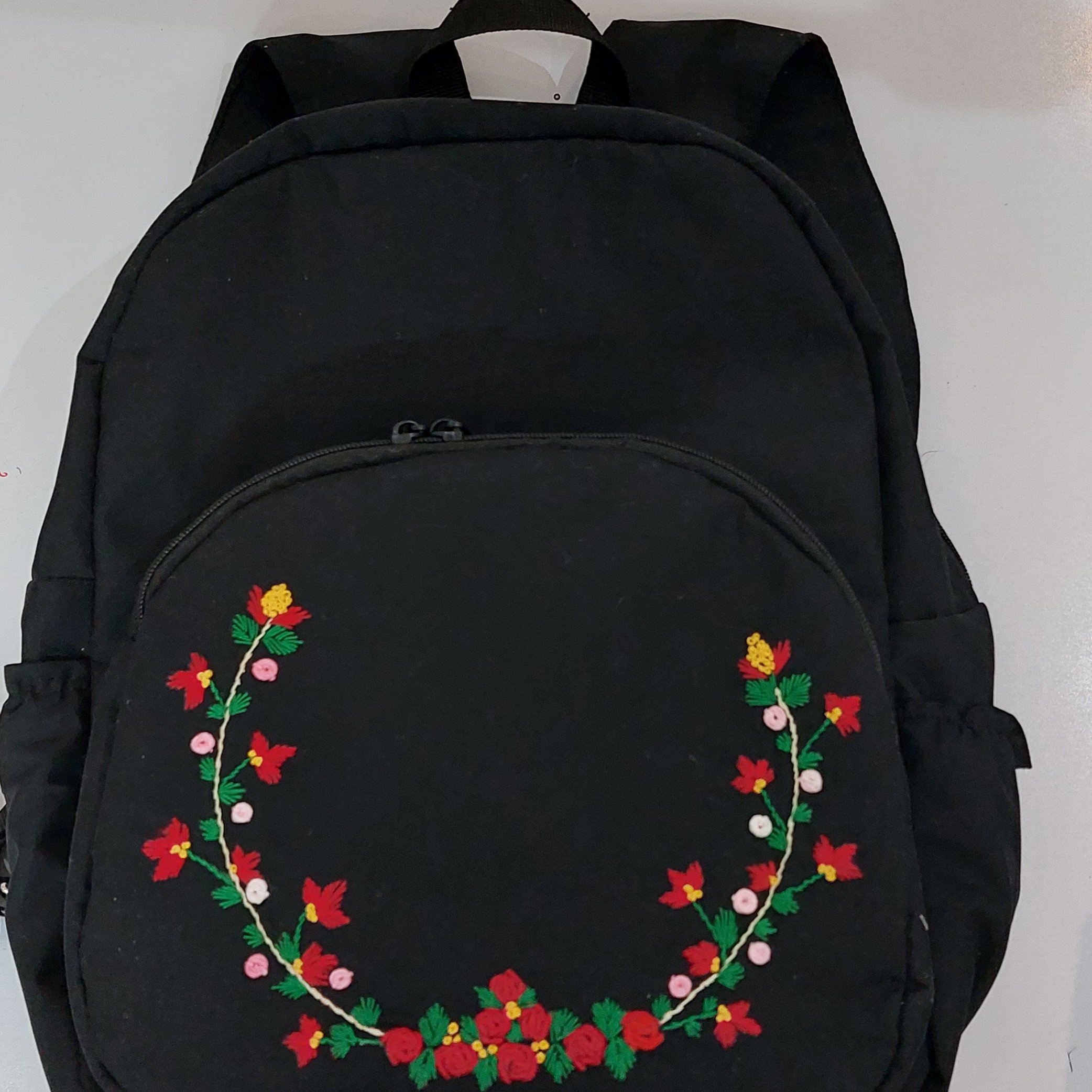 کوله پشتی کتان گلدوزی شده پارچه ای