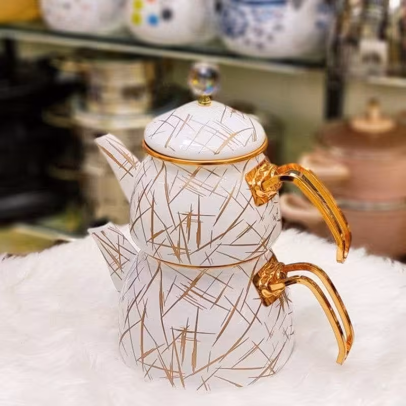 کتری و قوری لعابی در الماسی درجه یک