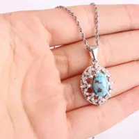 مدال فیروزه نیشابور زنانه اصل درجه یک بسیار زیبا